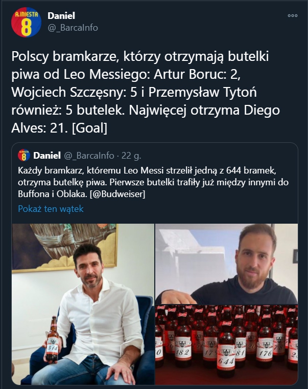 Polscy bramkarze, którzy dostaną butelki piwa z okazji rekordu Messiego! :D